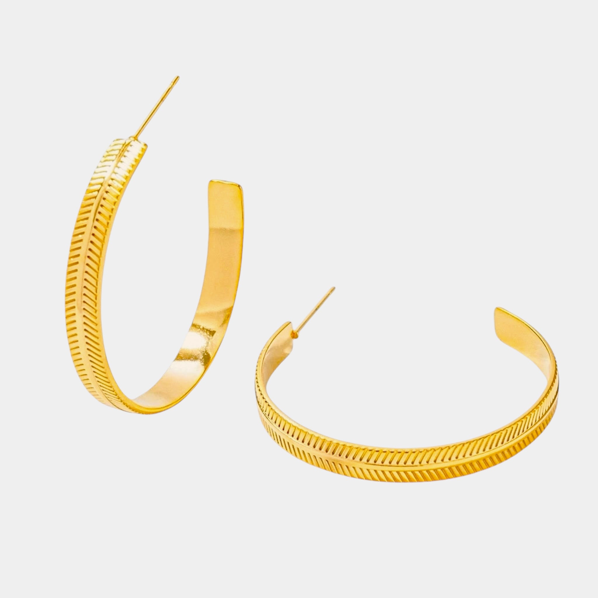 18k gold plated stainless steel surgical statement  hera hoop earrings