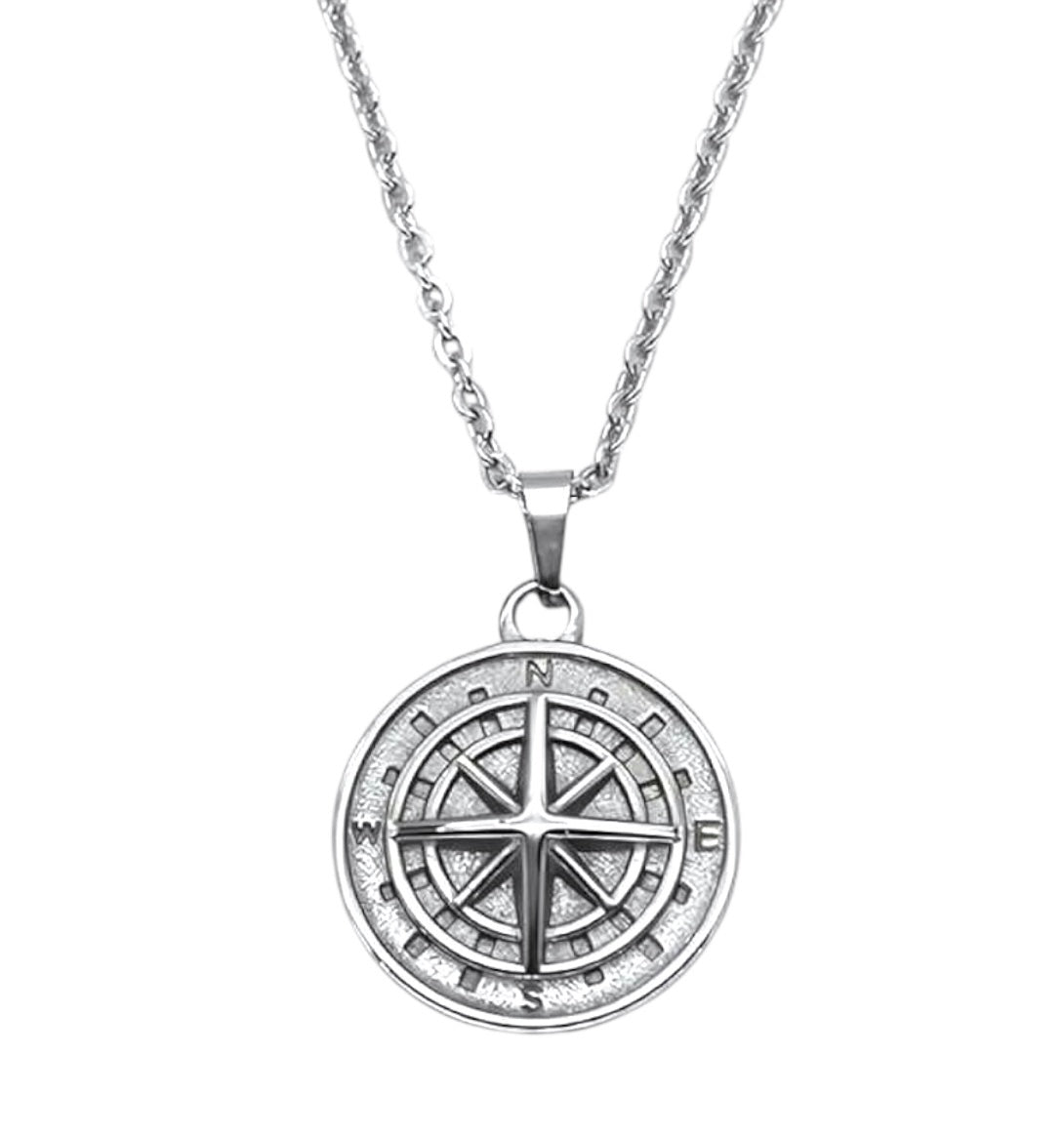 Compass Pendant Silver - Necklace