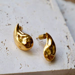 18k gold plated hypoallergenic stainless steel statement earrings tessa tear drop earrings trendy side photo